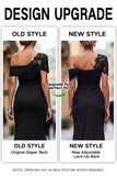Black Mermaid Asymmetrical Long Mother of the Bride Dress with Appliques