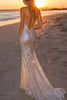 Load image into Gallery viewer, Sparkly Silver Backless Mermaid Long Formal Dress