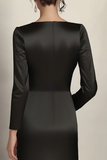 Black Mermaid Long Sleeves Satin Choir Dress