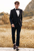 Load image into Gallery viewer, Black Notched Lapel Two Buttons Men&#39;s Wedding Suits