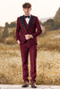 Load image into Gallery viewer, 3 Pieces Peak Lapel Burgundy Men&#39;s Prom Suits