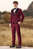 Load image into Gallery viewer, 3 Pieces Peak Lapel Burgundy Men&#39;s Prom Suits