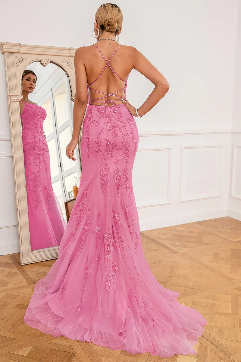 Load image into Gallery viewer, Light Purple Mermaid Long Prom Dress with Appliques