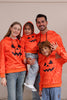 Load image into Gallery viewer, Orange Halloween Family Suit Long Sleeve Hooded Sweatshirt