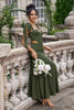 Load image into Gallery viewer, Olive A Line Spaghetti Straps Floor Length Cut Out Bridesmaid Dress with Slit