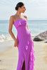 Load image into Gallery viewer, Tahiti Spaghetti Straps Chiffon Long Bridesmaid Dress with Ruffles