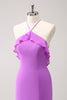 Load image into Gallery viewer, Tahiti Mermaid Halter Ruffle Chiffon Long Bridesmaid Dress