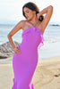 Load image into Gallery viewer, Halter Tahiti Mermaid Chiffon Bridesmaid Dress with Ruffles