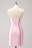 Load image into Gallery viewer, Sparkly Pink Spaghetti Straps Tight Graduation Dress with Beading