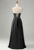 Load image into Gallery viewer, Green A Line Pleated Strapless Keyhole Bridesmaid Dress With Slit