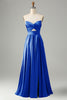 Load image into Gallery viewer, Green A Line Pleated Strapless Keyhole Bridesmaid Dress With Slit