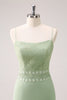 Load image into Gallery viewer, Green Floral Rufffled Chiffon Bridesmaid Dress with Lace