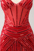 Load image into Gallery viewer, Sparkly Red Spaghetti Straps Sequin Short Tight Graduation Dress