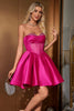 Load image into Gallery viewer, Cute A Line Sweetheart Corset Fuchsia Graduation Dress with Beading