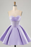 Cute A Line Sweetheart Corset Fuchsia Graduation Dress with Beading