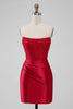 Load image into Gallery viewer, Sparky Red Strapless Bodycon Short Graduation Dress with Lace