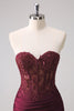 Load image into Gallery viewer, Lilac Strapless Corset Pleated Tight Graduation Dress with Appliques