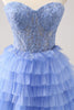 Load image into Gallery viewer, Sweetheart Lilac A-Line Corset Tulle Graduation Dress with Lace