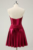 Load image into Gallery viewer, Fuchsia A-Line Sweetheart Corset Short Graduation Dress