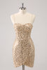 Load image into Gallery viewer, Sparkly Golden Spaghetti Straps Bodycon Graduation Dress with Sequins