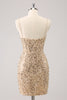 Load image into Gallery viewer, Sparkly Golden Spaghetti Straps Bodycon Graduation Dress with Sequins