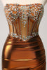 Load image into Gallery viewer, Glitter Beaded Copper Corset Pleated Strapless Short Tight Graduation Dress