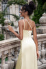 Load image into Gallery viewer, Champagne Sheath One Shoulder Long Bridesmaid Dress With Slit