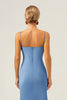 Load image into Gallery viewer, Blue Mermaid Spaghetti Straps Long Bridesmaid Dress with Bowknot