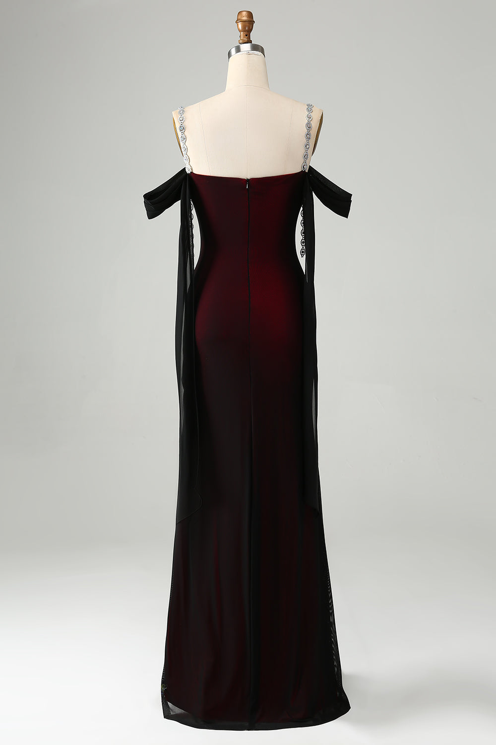Zapaka Women Black Red Prom Dress Mermaid Cold Shoulder Long Evening Dress ZAPAKA UK Zapaka Women Black Red Prom Dress Mermaid Cold Shoulder Long Evening Dress ZAPAKA UK