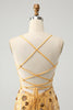 Load image into Gallery viewer, Glitter Yellow Sequined Embroidery Tight Short Graduation Dress with Beading