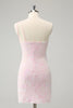 Load image into Gallery viewer, Glitter Pink One Shoulder Tight Graduation Dress with Sequins