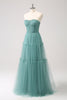 Load image into Gallery viewer, Eucalyptus Strapless Corset Tulle A-Line Bridesmaid Dress