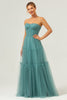 Load image into Gallery viewer, Eucalyptus Strapless Corset Tulle A-Line Bridesmaid Dress