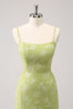 Load image into Gallery viewer, Green Embroidery Mermaid Bridesmaid Dress with Lace Up Back