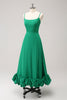 Load image into Gallery viewer, Elegant Green A Line Spaghetti Straps Bridesmaid Dress