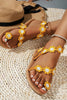 Load image into Gallery viewer, Yellow Flower Boho Flat Sandals