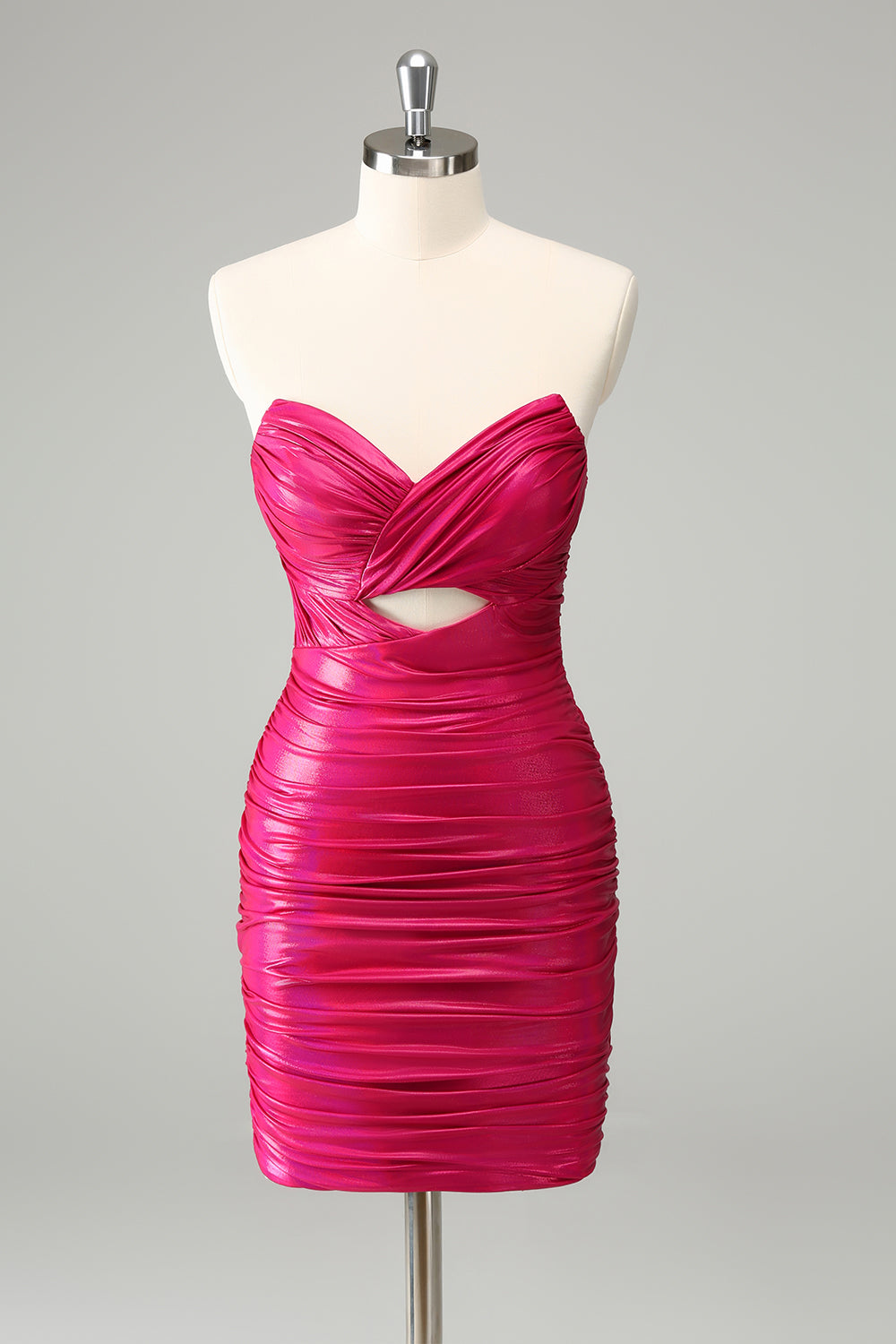 Fuchsia Bodycon Sweetheart Keyhole Short Graduation Dress