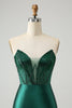 Load image into Gallery viewer, Dark Green Bodycon Strapless Corset Short Graduation Dress