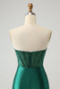 Load image into Gallery viewer, Dark Green Bodycon Strapless Corset Short Graduation Dress