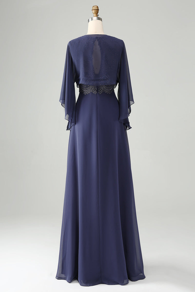 Load image into Gallery viewer, Sparkly Twilight A Line Beaded Mother of Bride Dress with Shawl