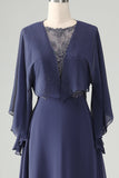 Sparkly Twilight A Line Beaded Mother of Bride Dress with Shawl