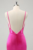 Load image into Gallery viewer, Simple Fuchsia Cowl Neck Backless Tight Short Graduation Dress