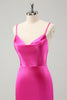 Load image into Gallery viewer, Simple Fuchsia Cowl Neck Backless Tight Short Graduation Dress