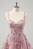 Load image into Gallery viewer, Blush A-Line Spaghetti Straps Short Corset Graduation Dress with Beading