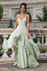 Load image into Gallery viewer, Matcha A-Line Spaghetti Straps Chiffon Bridesmaid Dress with Ruffles