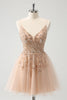 Load image into Gallery viewer, Blush A Line Spaghetti Straps Sequin Tulle Graduation Dress