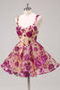 Load image into Gallery viewer, Sparkly Fuchsia A Line Corset Long Graduation Dress with Sequins