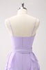 Load image into Gallery viewer, Lilac A-Line Chiffon Ruffled Bridesmaid Dress with Slit