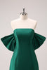 Load image into Gallery viewer, Dark Green Strapless A Line Short Graduation Dress with Bow