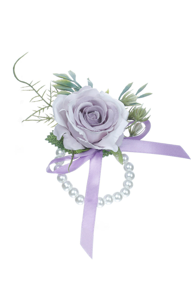 Load image into Gallery viewer, Delicate Pink Pearl Prom Wrist Corsage for Wedding Party